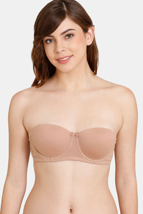 Buy Zivame New Romance Padded Wired 3-4Th Coverage Strapless Bra - Beet Red  online