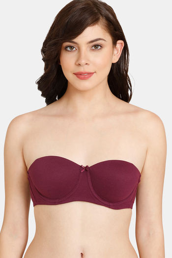 Zivame Embossed Mesh Padded Wired 3/4th Coverage Strapless Bra - Seaport