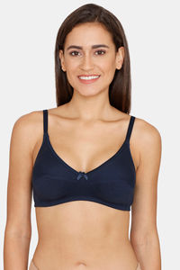 Buy Rosaline Everyday Double Layered Non Wired Medium Coverage T-Shirt Bra - Navy Blue