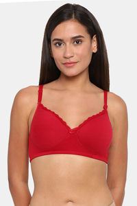 Buy Rosaline Padded Non-Wired 3/4th Coverage T-Shirt Bra - Red Dahlia