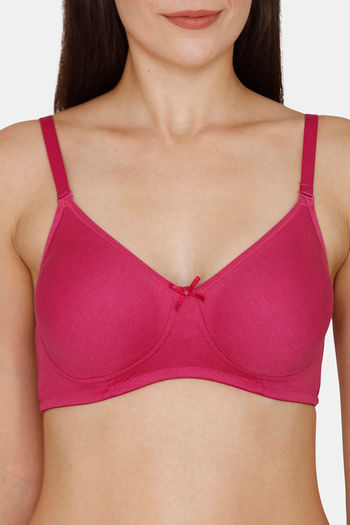Buy Rosaline Everyday Double Layered Non Wired 3/4th Coverage T-Shirt Bra -  Begonia Pink at Rs.349 online