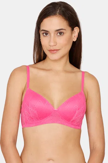 Rosaline Padded Wired 3/4th Coverage T-Shirt Bra - Dawn Blue