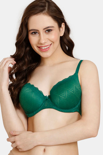 Buy Rosaline Padded Wired 3/4th Coverage T-Shirt Bra - Eden at Rs.382  online