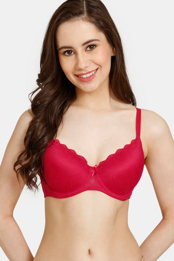Sewing & Craft  Combo of 2 Zivame Padded lace bra (Red and Light
