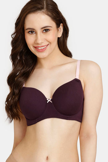 Buy Zivame Beautiful Basics Padded Non Wired 3/4th Coverage Backless Bra -  Blue Depth at Rs.250 online