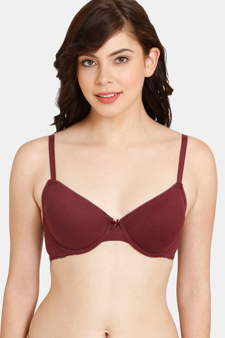 Rosaline Padded Wired 3/4th Coverage T-Shirt Bra - Equestrain Red