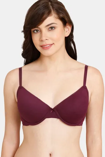 Buy Zivame Rosaline Padded Wired 3/4th Coverage T-Shirt Bra -Beaucoup Blue  online