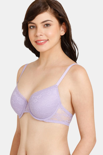 Buy Rosaline Padded Wired 3/4th Coverage Lace Bra - Violet Tulip at Rs.425  online
