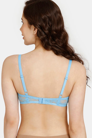 Buy Rosaline Padded Non Wired Medium Coverage Lace Bra - Alaskan Blue at  Rs.400 online