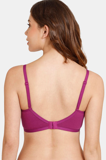 Rosaline Everyday Double Layered Non Wired 3/4th Coverage T-Shirt Bra -  Grape Juice