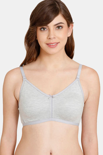 Buy Rosaline Everyday Double Layered Non-Wired 3/4th Coverage T-Shirt Bra - Grey Melange