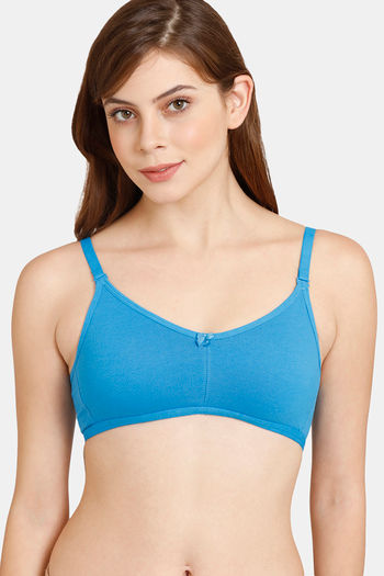 Buy Rosaline Everyday Double Layered Non Wired 3/4th Coverage T-Shirt Bra -  Diva Blue at Rs.180 online