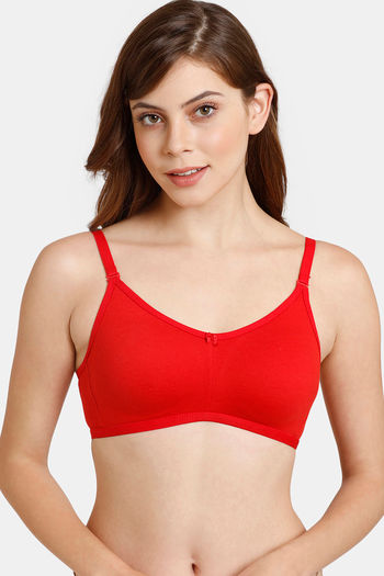 Rosaline Everyday Double Layered Non Wired 3/4th Coverage T-Shirt Bra - Poppy Red