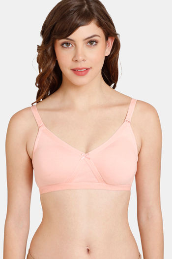 Buy Rosaline Everyday Double Layered Non Wired 3/4th Coverage T-Shirt Bra - Candlelight Peach