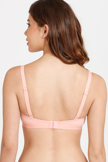 Buy Rosaline Everyday Double Layered Non Wired 3/4th Coverage T-Shirt Bra -  Candlelight Peach at Rs.359 online