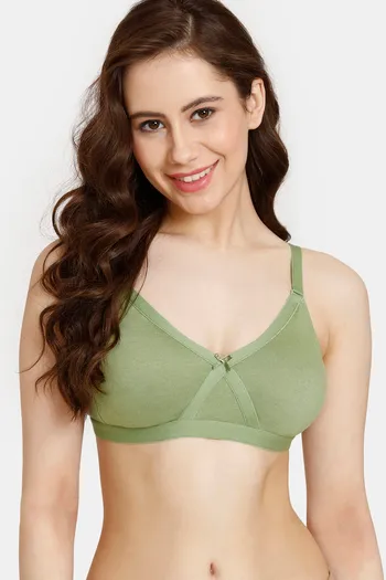Buy Rosaline Everyday Double Layered Non Wired 3/4th Coverage T-Shirt Bra - Turtle Green