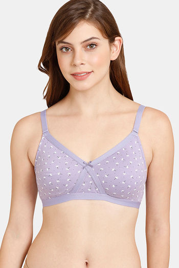 Buy Rosaline Everyday Double Layered Non-Wired 3/4th Coverage T-Shirt Bra - Violet Tulip