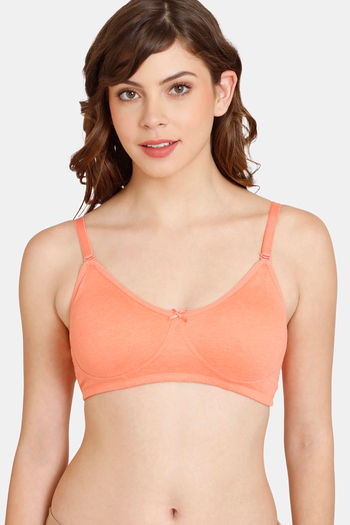 Buy Rosaline Everyday Double Layered Non Wired 3/4th Coverage T-Shirt Bra - Persimmon