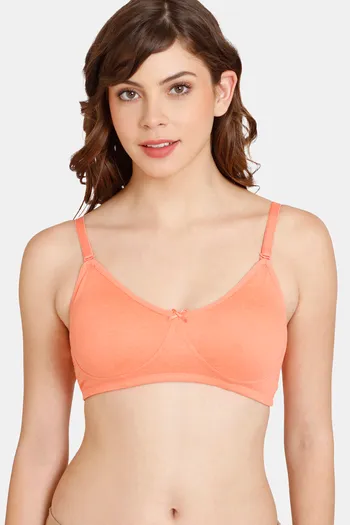 Buy Rosaline Everyday Double Layered Non Wired 3/4th Coverage T-Shirt Bra - Persimmon