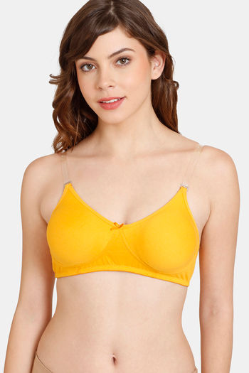 Buy Rosaline Everyday Double Layered Non Wired 3/4th Coverage T-Shirt Bra - Cadmium Yellow