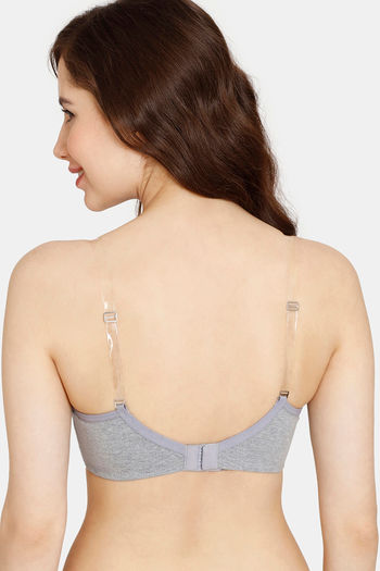 Buy Rosaline Everyday Double Layered Non Wired 3/4th Coverage T-Shirt Bra  (Pack of 2) - White Grey at Rs.719 online
