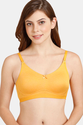 Buy Rosaline Everyday Double Layered Non Wired 3/4th Coverage T-Shirt Bra -  Cadmium Yellow at Rs.300 online