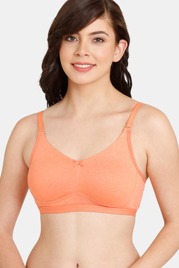 Zivame Beautiful Basics Double Layered Non Wired Full Coverage Backless Bra  - Terra Cotta