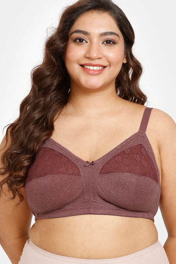 Buy Rosaline Everyday Double Layered Non-Wired Full Coverage  Super Support Bra - Syrah