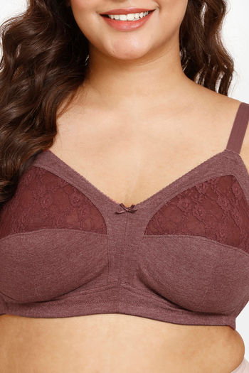 Buy Rosaline Everyday Double Layered Non Wired Full Coverage Super Support  Bra - Nutmeg at Rs.270 online