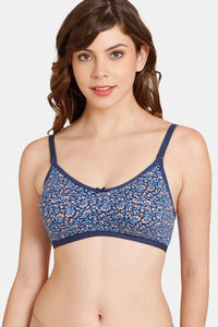 Buy Rosaline Everyday Double Layered Non-Wired 3/4th Coverage T-Shirt Bra - Blue Depth
