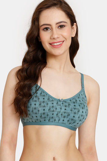 Lyra Seamless printed Stretchable Non Padded Bra 513 For Women pack of 2