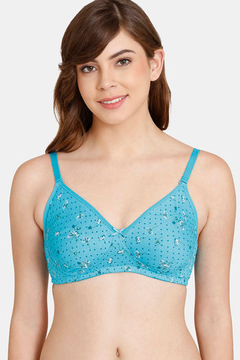 Buy Rosaline Everyday Double Layered Non Wired 3/4th Coverage T-Shirt Bra -  Blue Bird at Rs.315 online