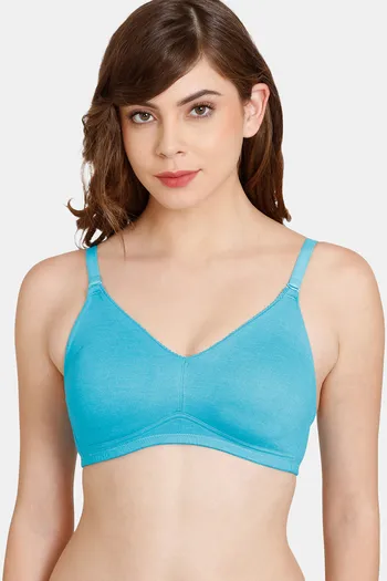 Naidu Hall Intimacy Lingerie Women's Polyester Non-Padded | Non-Wired |  Full Coverage | Molded, with Hidden Side Shaper Regular Bra | 1 Piece |  (Blue