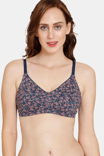 Buy Rosaline Everyday Double Layered Non Wired 3/4th Coverage T-Shirt Bra - Blue Depth