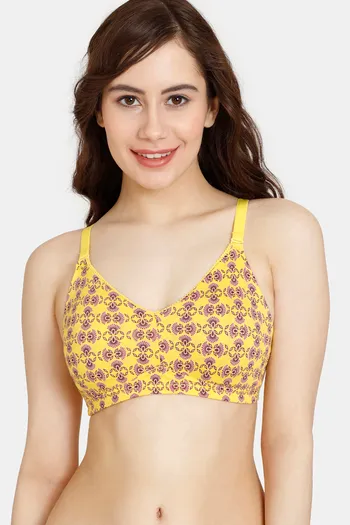 Buy Rosaline Everyday Double Layered Non Wired 3/4th Coverage T-Shirt Bra - Habanero Gold