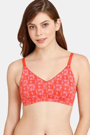 Buy Rosaline Everyday Double Layered Non Wired 3/4th Coverage T-Shirt Bra - Poppy Red