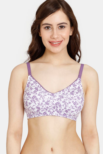 Buy Rosaline Everyday Double Layered Non Wired 3/4th Coverage T-Shirt Bra - Violet Tulip