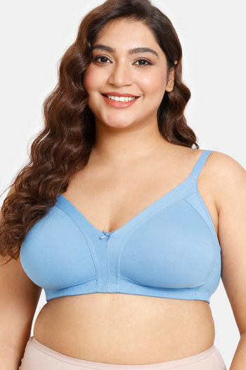 Buy Rosaline Everyday Double Layered Non Wired Full Coverage Super Support  Bra - Marina at Rs.315 online