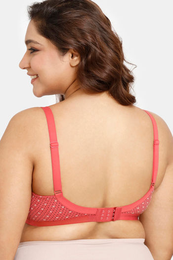 Buy Rosaline Everyday Double Layered Non Wired Full Coverage Super Support  Bra - Poppy Red at Rs.280 online