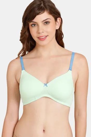Buy Rosaline Padded Non-Wired 3/4th Coverage T-Shirt Bra - Patina
