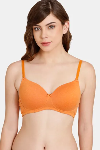 Buy Rosaline Padded Non-Wired 3/4th Coverage T-Shirt Bra - Autumn Maple