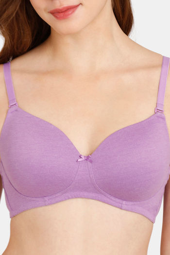 Buy Rosaline Padded Non Wired 3/4th Coverage T-Shirt Bra - Bellflower at  Rs.400 online