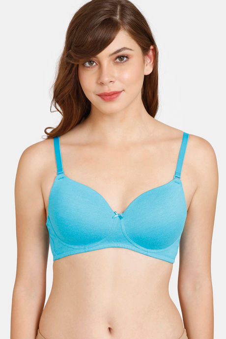 Buy Rosaline Padded Non-Wired 3/4th Coverage T-Shirt Bra - Harbor Blue at  Rs.400 online