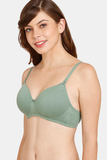 Buy Rosaline Padded Non-Wired 3/4th Coverage T-Shirt Bra - Dark Ivy at Rs.400  online