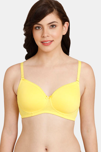 Buy Rosaline Padded Non Wired 3/4th Coverage T-Shirt Bra - Habanero Gold