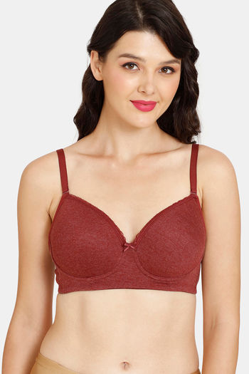 Zivame True Curv Posture Correction Double Layered Non Wired Full Coverage  Super Support Bra - Mineral Red
