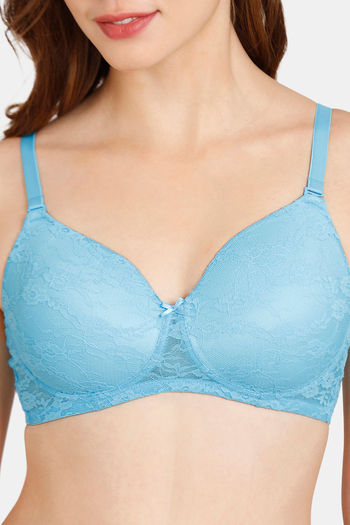 Buy Rosaline Padded Wired 3/4th Coverage T-Shirt Bra - Diva Blue at Rs.699  online