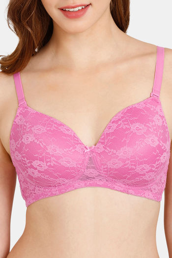 Buy Rosaline Padded Non Wired 3/4th Coverage Lace Bra - Fiji