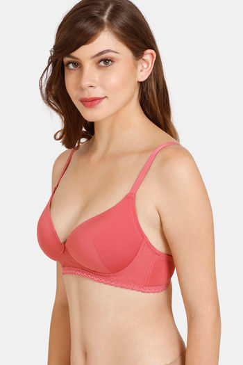 Rosaline by Zivame Women's Polyester Padded Wired 3/4Th Coverage T-Shirt  Bra (RO1061_Blue_38B)