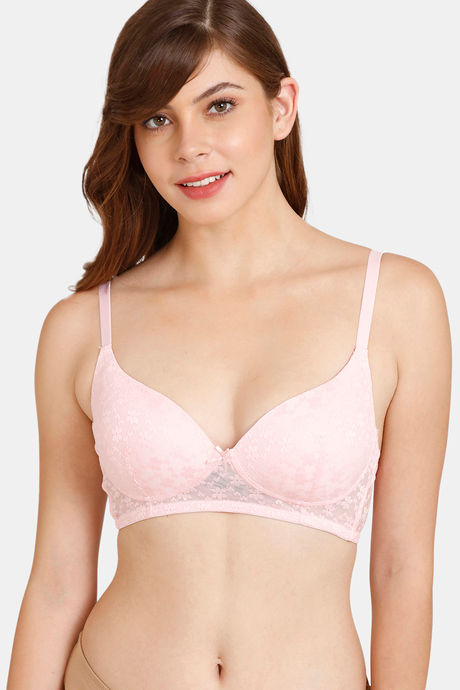 Buy Rosaline by Zivame Pink Non Wired Padded T-Shirt Bra for Women